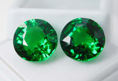 20 Ct Natural Tourmaline Green Round Shape Certifeid Loose Gemstones Pair