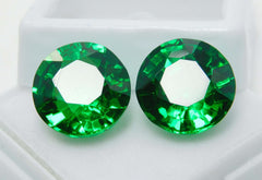 20 Ct Natural Tourmaline Green Round Shape Certifeid Loose Gemstones Pair