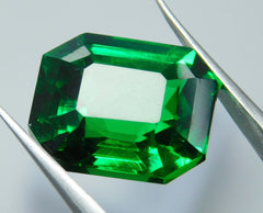 Natural Genuine Tourmaline Green Emerald Cut 10.75 Ct CERTIFIED Loose Gemstone