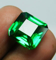 9 Ct Natural Tourmaline Green Square Emerald Shape CERTIFIED Loose Gemstones