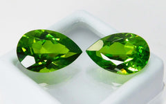 Natural Peridot Green Pear Shape 19 Ct Certifeid Loose Gemstones Pair