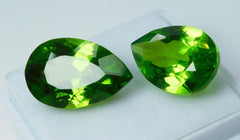 Natural Peridot Green Pear Shape 19 Ct Certifeid Loose Gemstones Pair