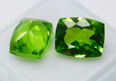 21.48 Ct Natural Peridot Green Cushion Cut CERTIFIED Loose Gemstones Pair