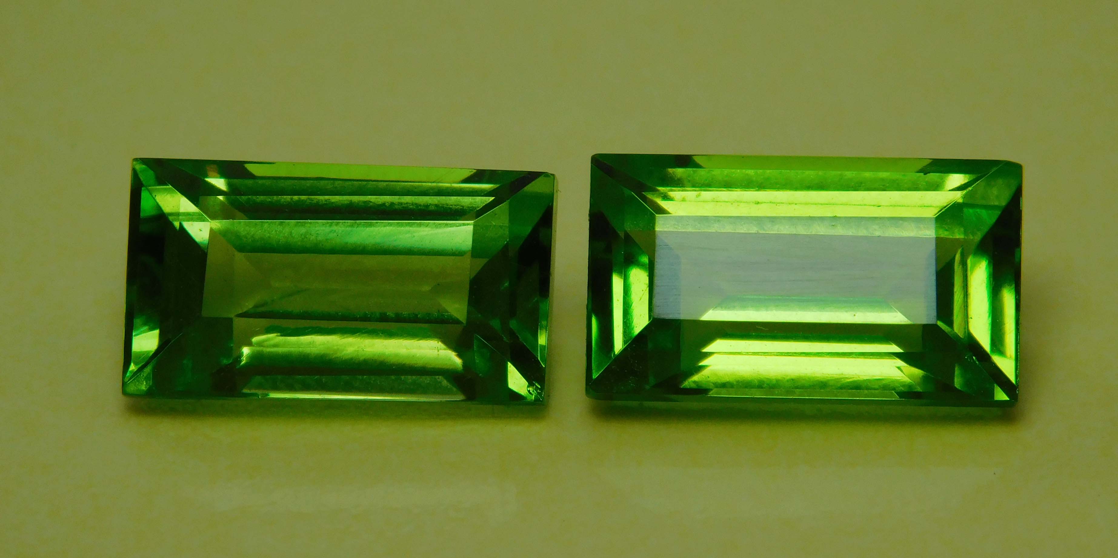 19.52 Ct Natural Peridot Green Baguette Cut CERTIFID Loose Gemstones Pair