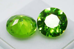 Natural 20.55 Ct Genuine Green Peridot Round Cut Pair CERTIFIED Loose Gemstone