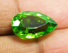 Natural Peridot Green Pear Cut 9.27 Ct CERTIFIED Loose Gemstone