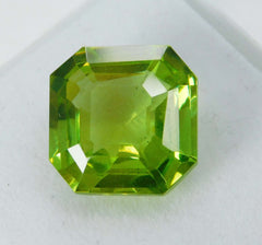 Square Cut Natural 9.20 Ct Peridot Green CERTIFIED Loose Gemstone Ring Size