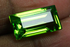 Natural CERTIFIED Green Peridot 10.20 Ct Baguette Cut Loose Gemstones