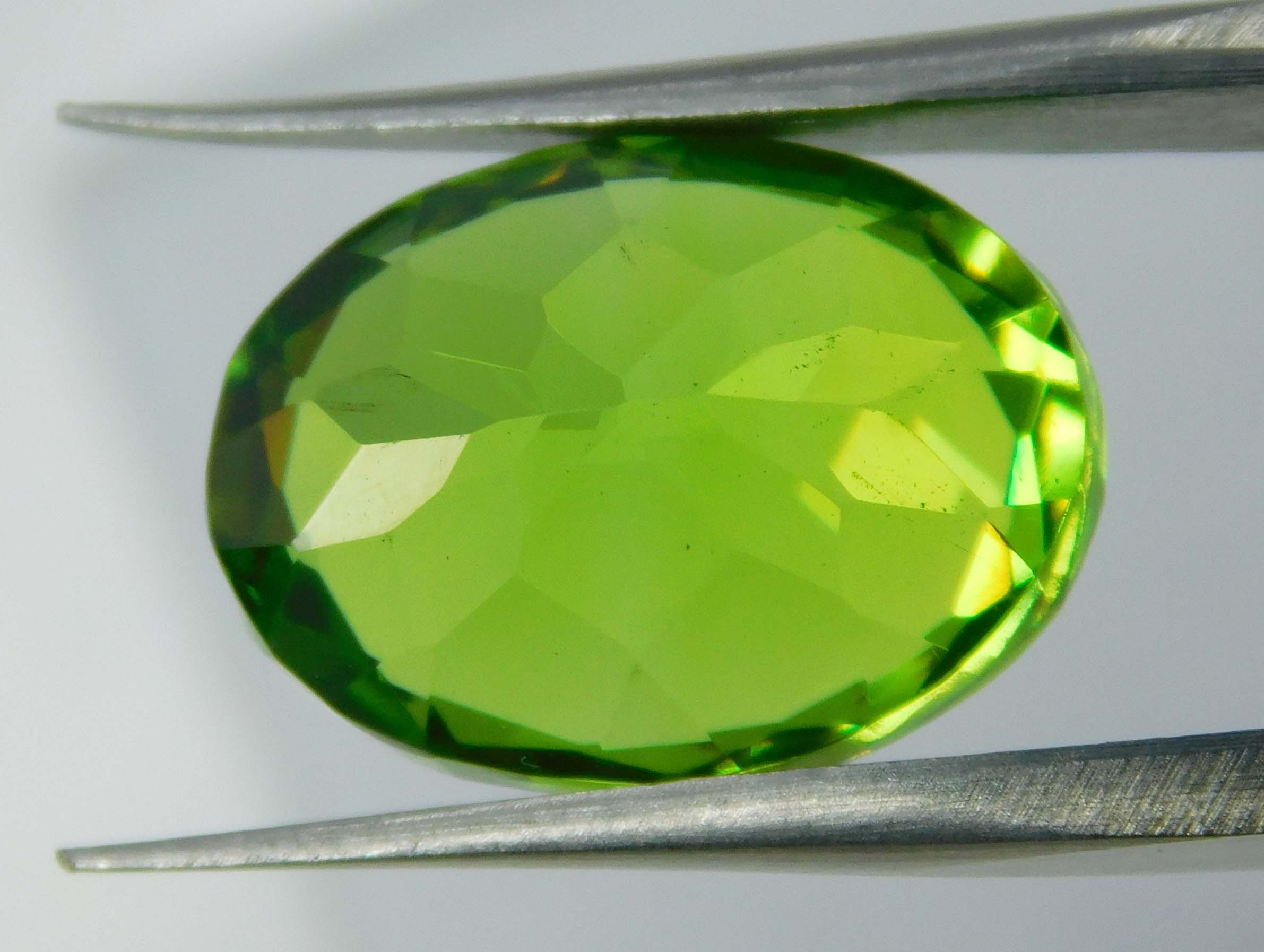 9.75 Ct Natural Oval Cut Authentic CERTIFIED Rare Peridot Green Loose Gemstone