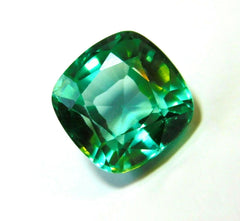 10.32 Ct Natural Tourmaline Loose Gemstone CERTIFIED Green Square Cushion Cut