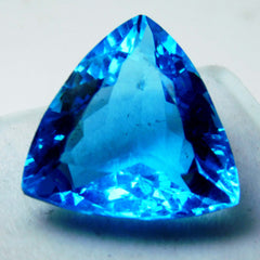 Natural Blue Aquamarine 10 Carat Trillion Cut CERTIFIED Loose Gemstone