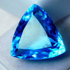 Natural Blue Aquamarine 10 Carat Trillion Cut CERTIFIED Loose Gemstone