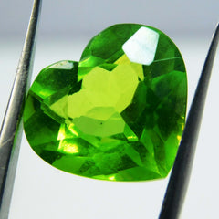 Jwelery Making 10 Carat CERTIFIED Loose Gemstone Natural Peridot Heart Shape