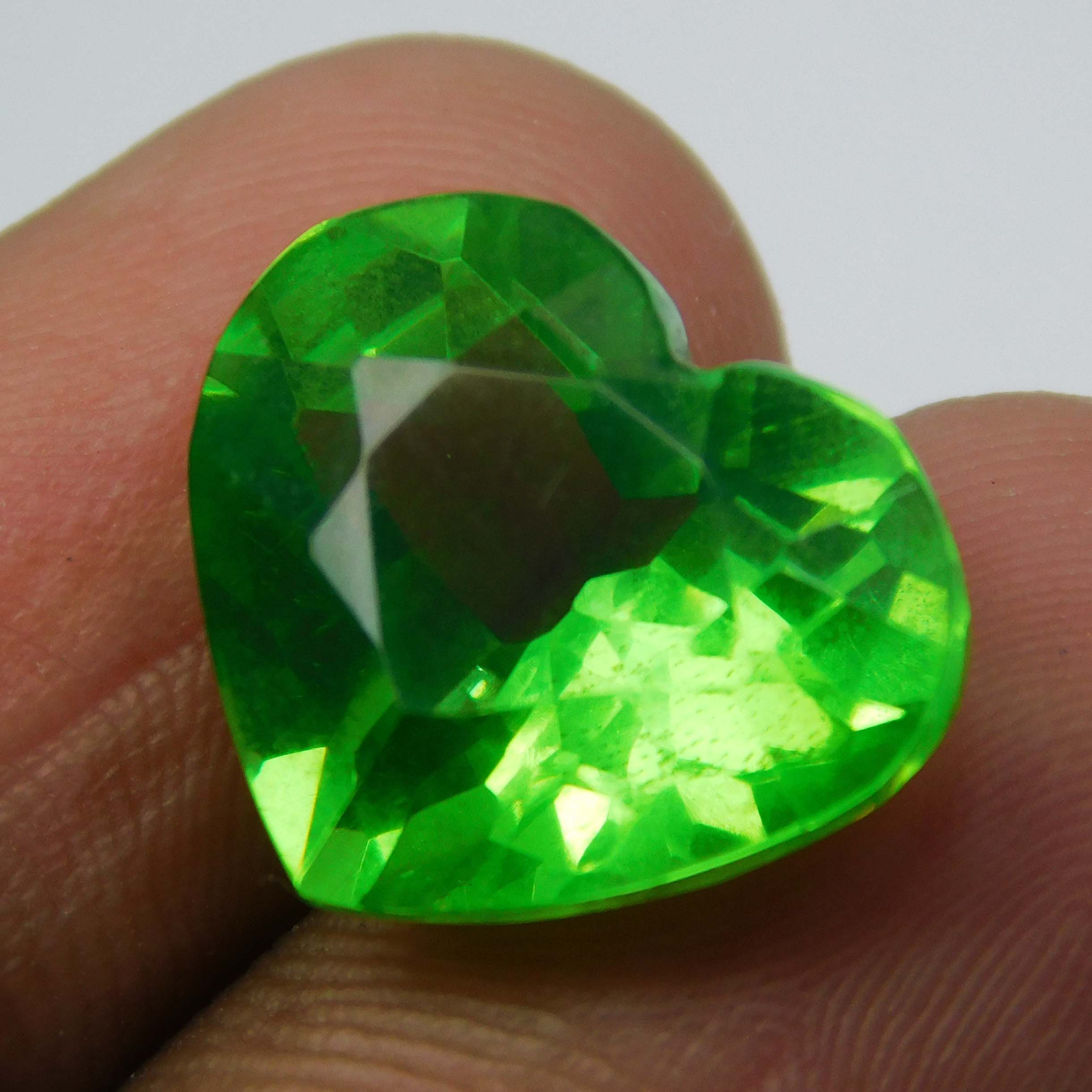 Natural Peridot Heart Shape 11 Carat Certified Loose Gemstone Ring Size Gem