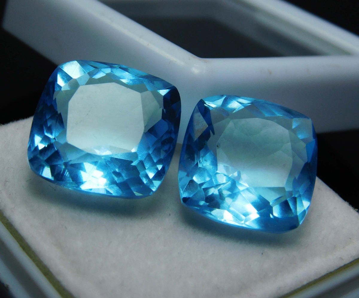 Blue Aquamarine A++ 25 Ct Natural Cushion Shape Ocean Loose Gemstone CERTIFIED