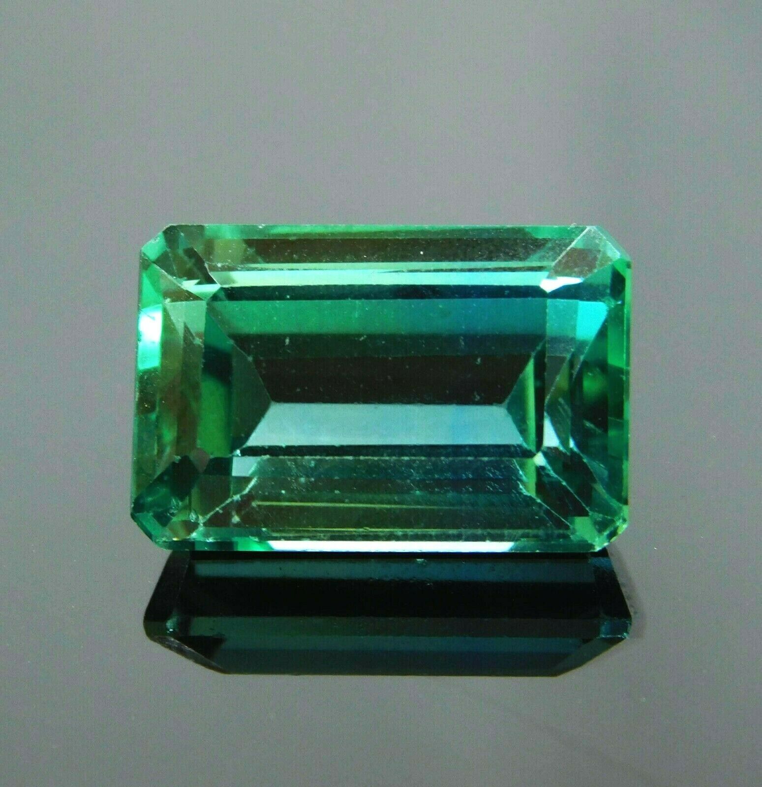 CERTIFIED 10.00 Ct Natural Amazing Green Tourmaline Emerald Cut Loose Gemstone