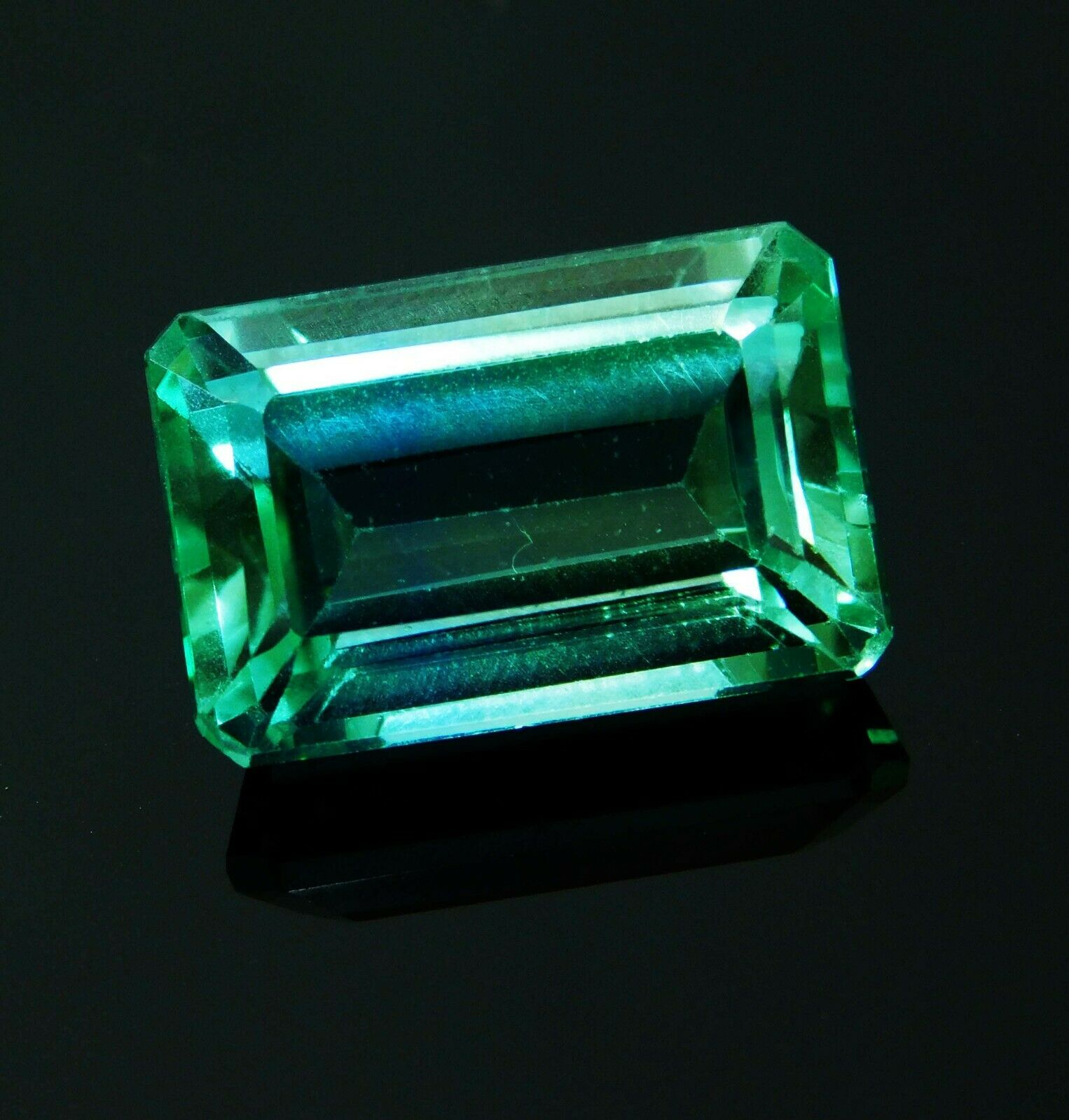 CERTIFIED 10.00 Ct Natural Amazing Green Tourmaline Emerald Cut Loose Gemstone