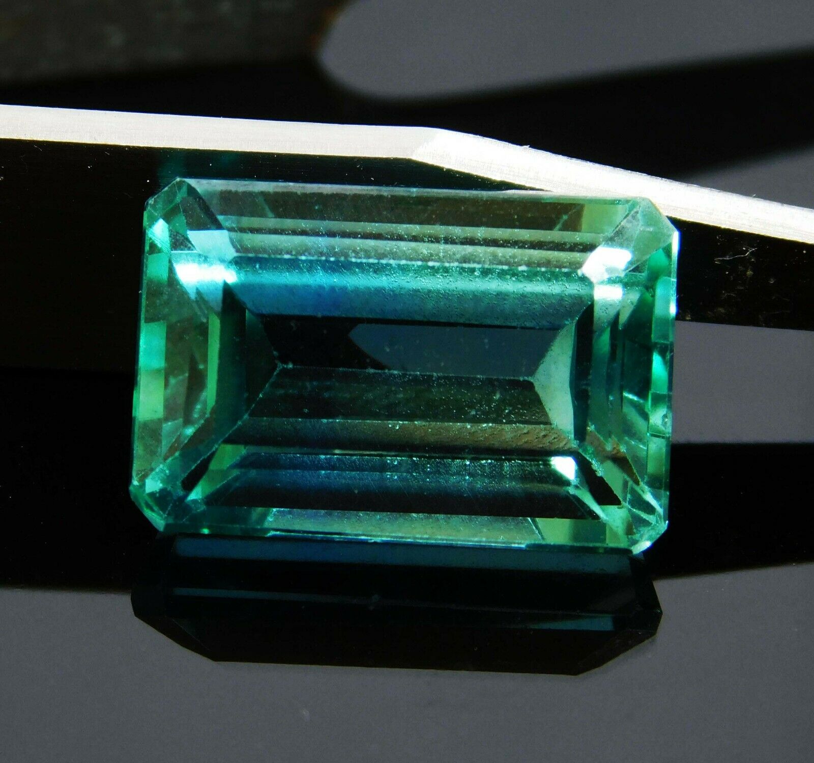 CERTIFIED 10.00 Ct Natural Amazing Green Tourmaline Emerald Cut Loose Gemstone