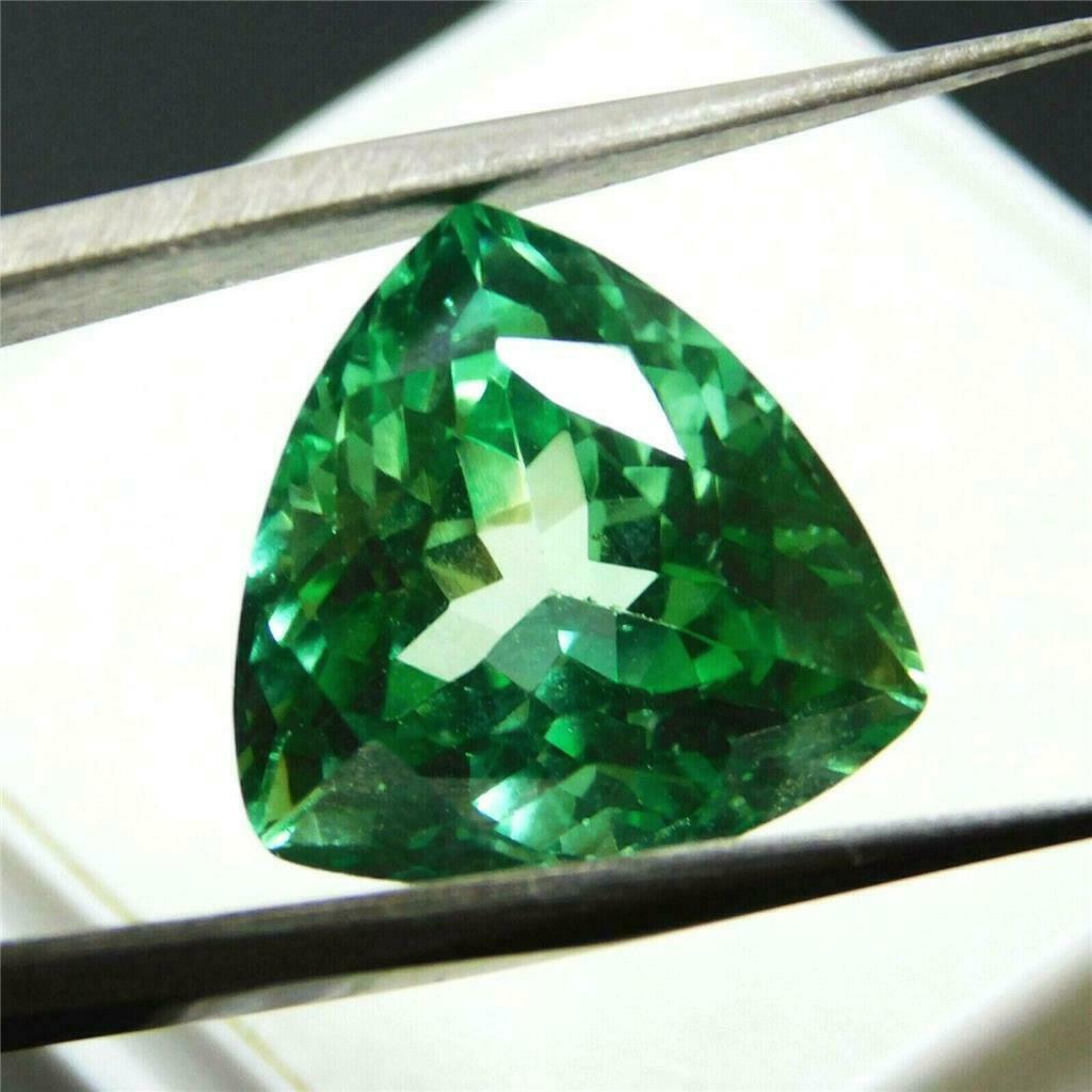 10 Ct Natural CERTIFIED Trillion Green Copper Bearing Unheated Paraiba Tourmaline