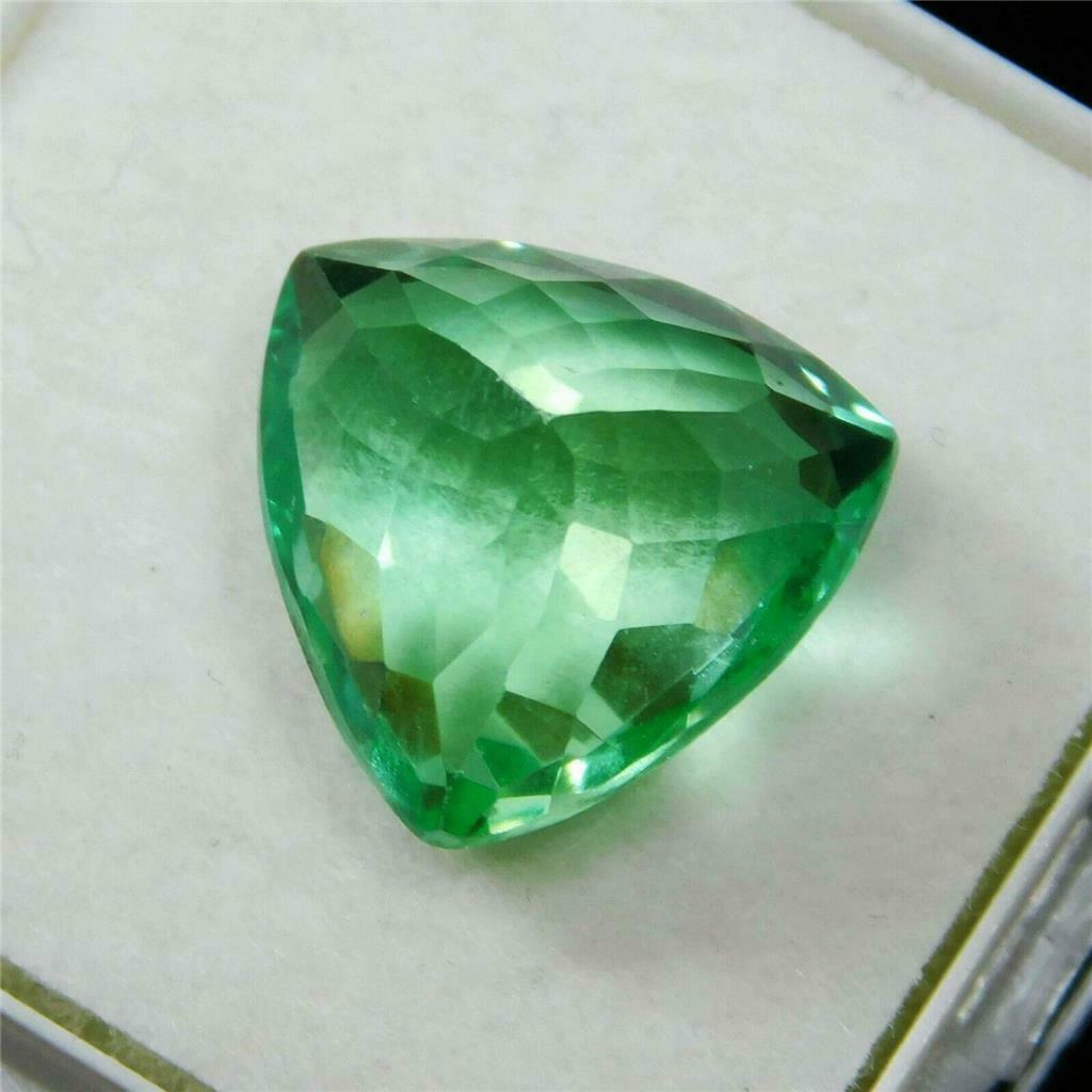 10 Ct Natural CERTIFIED Trillion Green Copper Bearing Unheated Paraiba Tourmaline