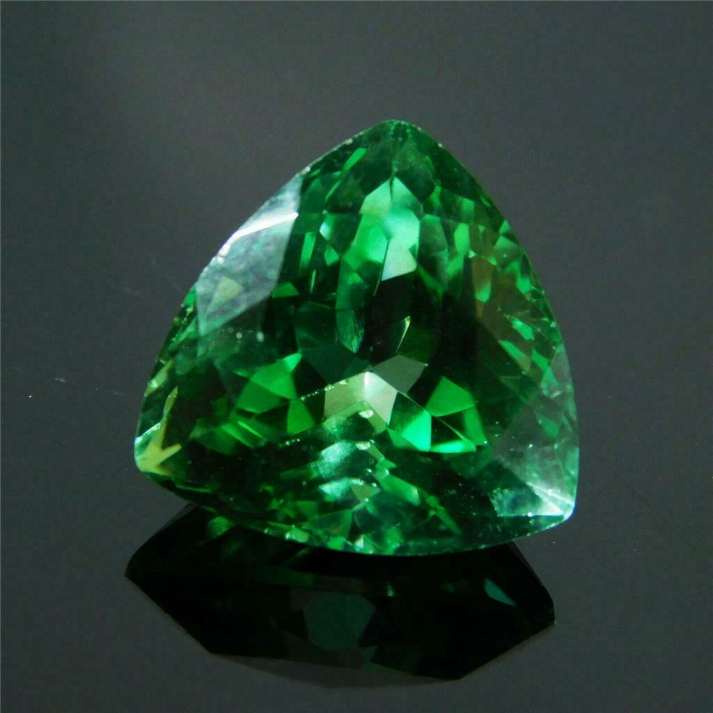 10 Ct Natural CERTIFIED Trillion Green Copper Bearing Unheated Paraiba Tourmaline