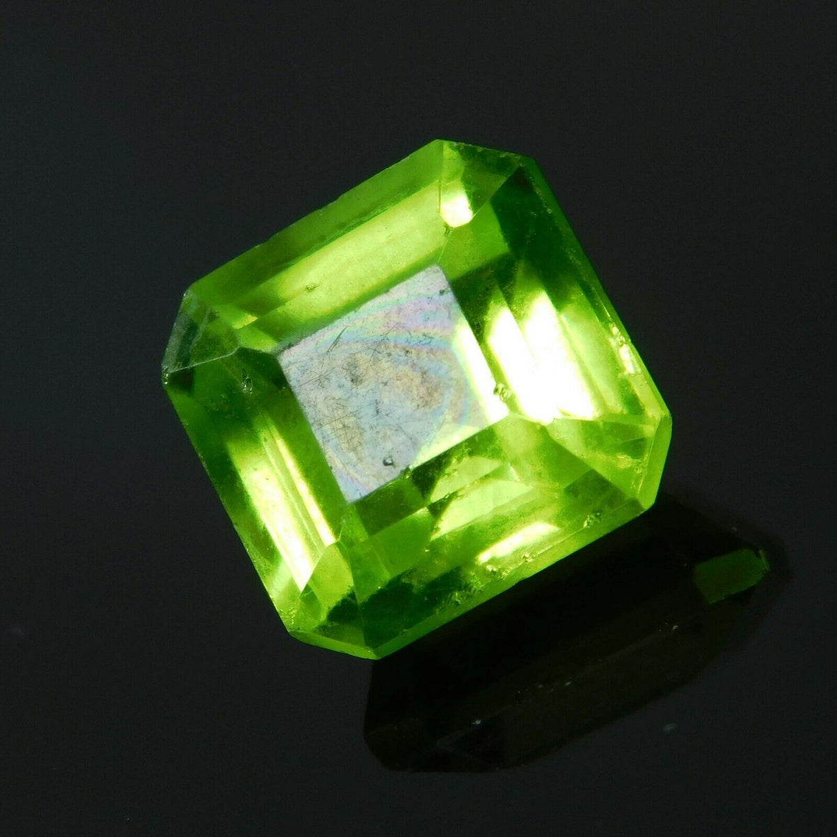 9.54 Ct Peridot Natural Green Square Cut CERTIFIED Loose Gemstone Ring Size