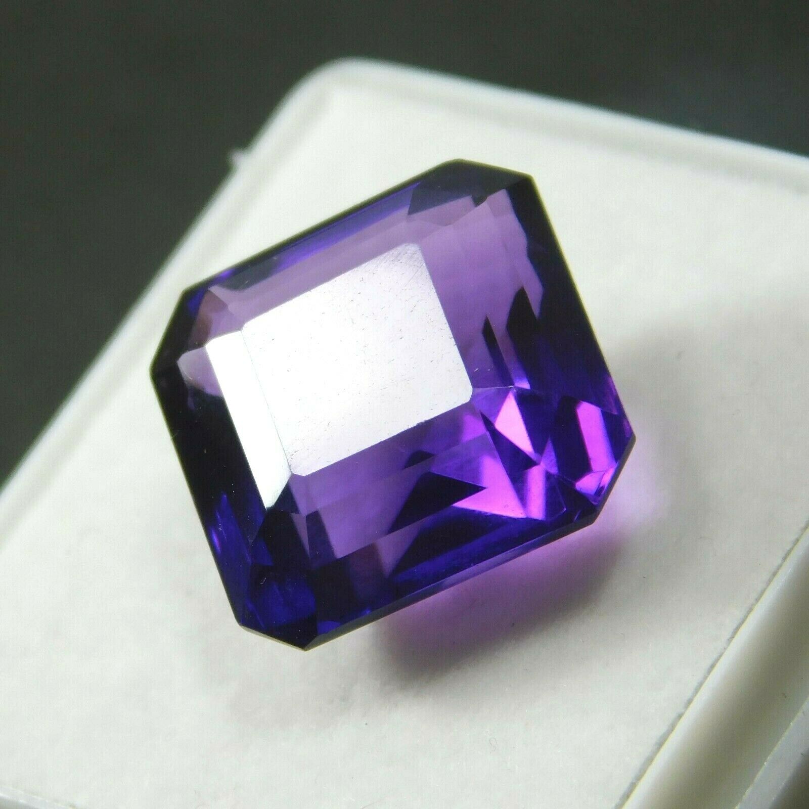 Natural Purple Brazilian Amethyst 10 Carat Square Cut CERTIFIED Loose Gemstone