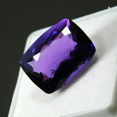 Natural Amethyst 8.00 Carat Gemstone Brazilian Purple Cushion Cut CERTIFIED