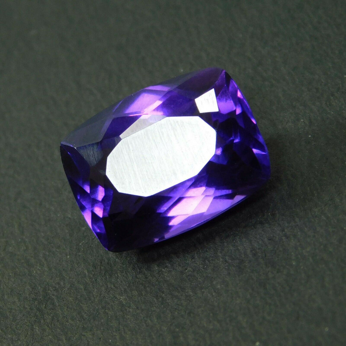 Natural Amethyst 8.00 Carat Gemstone Brazilian Purple Cushion Cut CERTIFIED