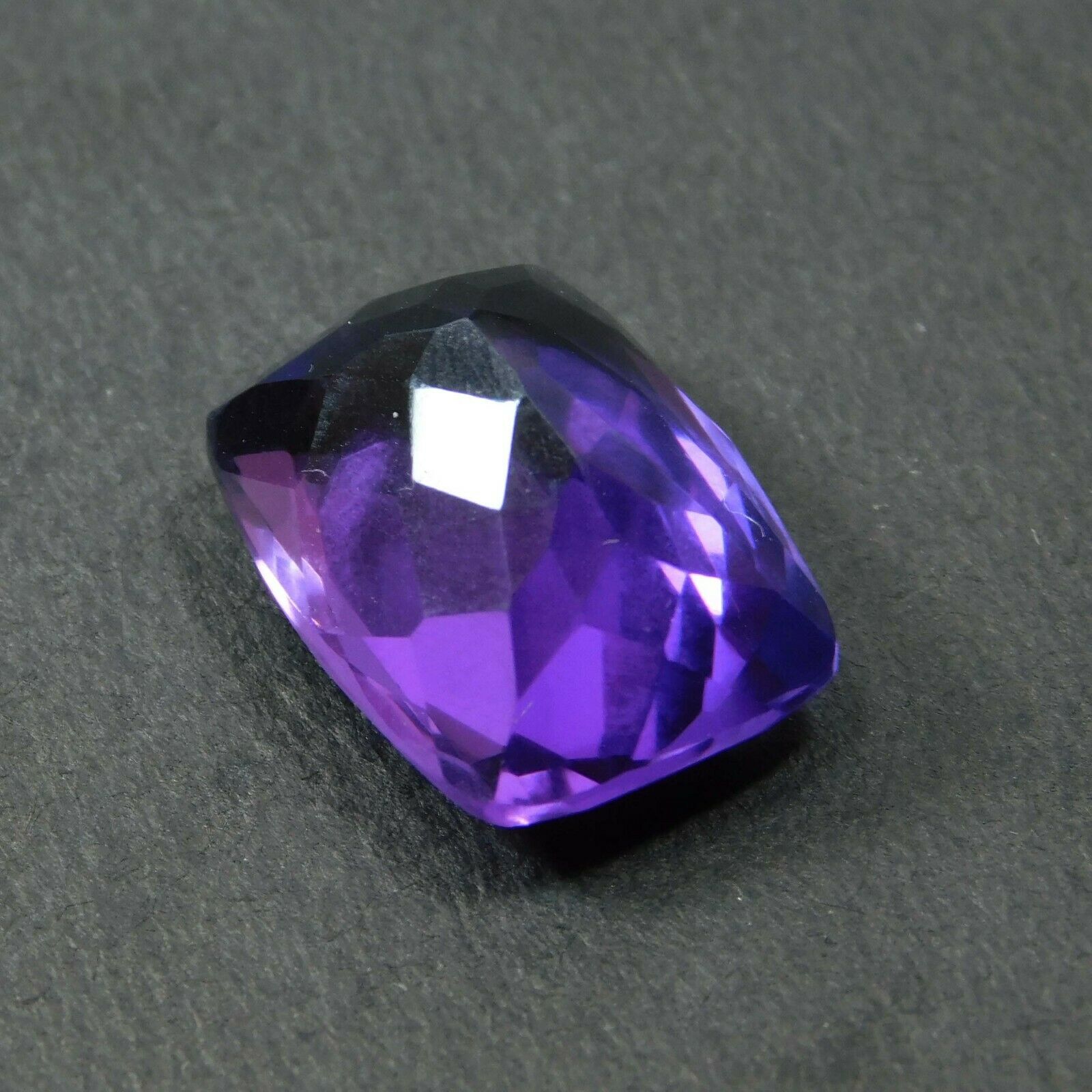 Natural Amethyst 8.00 Carat Gemstone Brazilian Purple Cushion Cut CERTIFIED