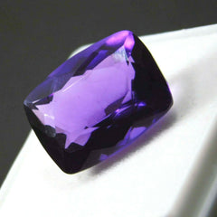 Natural Amethyst 8.00 Carat Gemstone Brazilian Purple Cushion Cut CERTIFIED