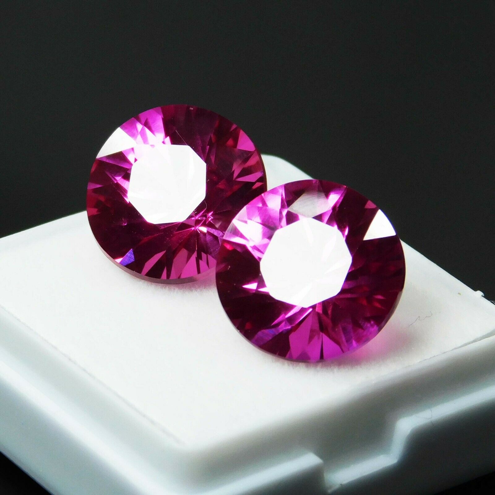 20 Carat Pink Rubellite Natural Tourmaline CERTIFIED Gemstone Pair Round Cut