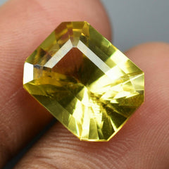 Yellow Sapphire Color 10.60 Carat Natural Emerald Cut Loose Gemstone CERTIFIED