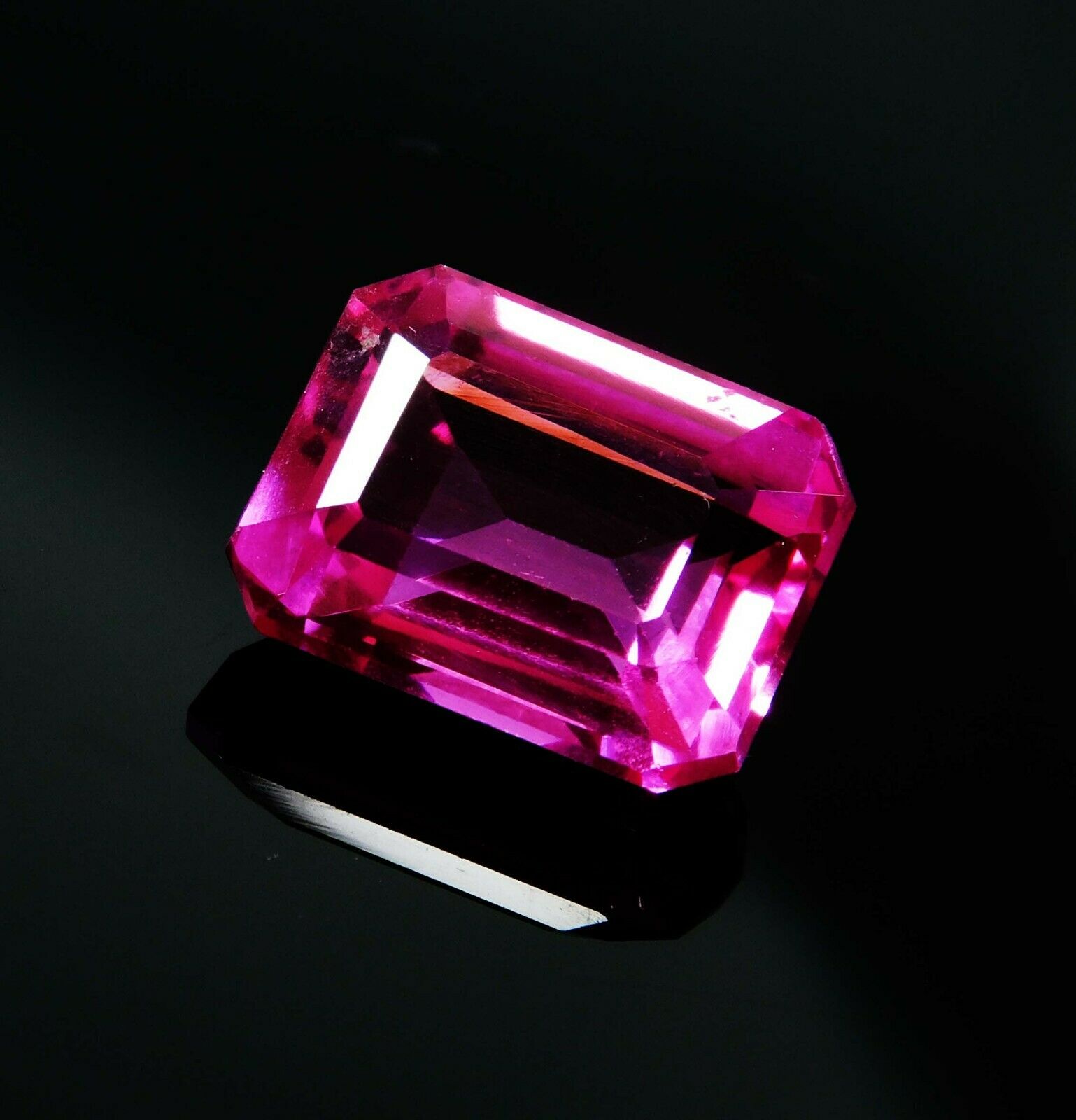 Natural Precious Pink Tourmaline CERTIFIED Emerald Cut 11 Ct Loose Gemstones