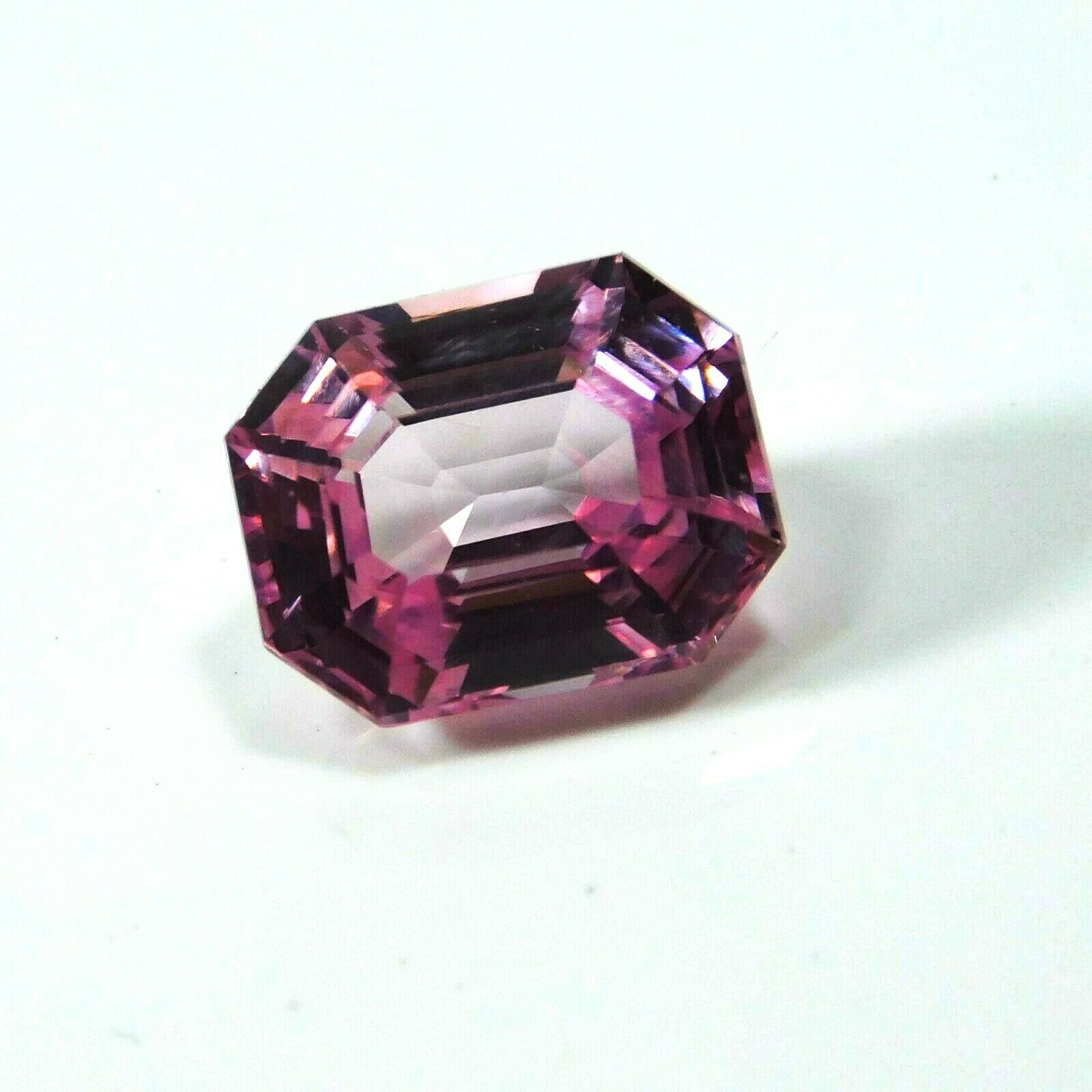 Natural Padparadscha Sapphire 8.56 Carat Emerald Cut CERIFIED Loose Gemstone