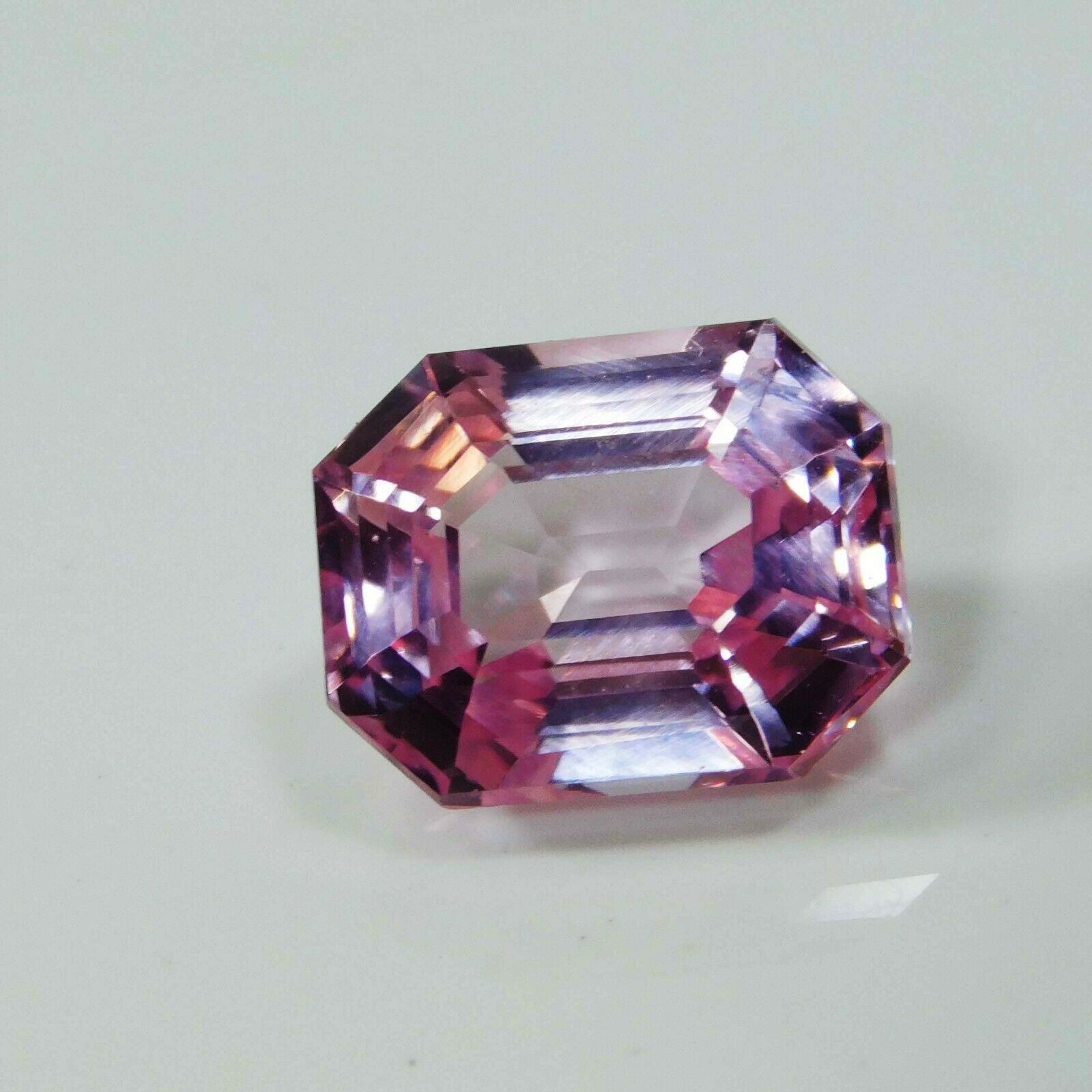 Natural Padparadscha Sapphire 8.56 Carat Emerald Cut CERIFIED Loose Gemstone