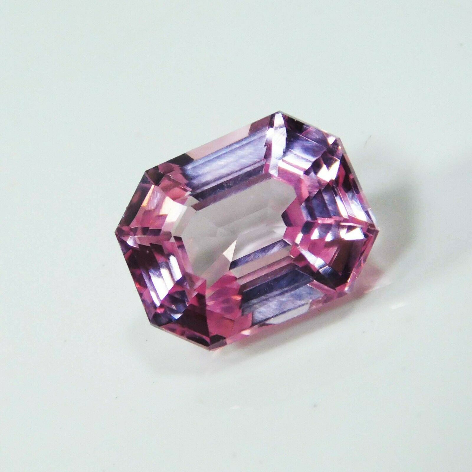 Natural Padparadscha Sapphire 8.56 Carat Emerald Cut CERIFIED Loose Gemstone