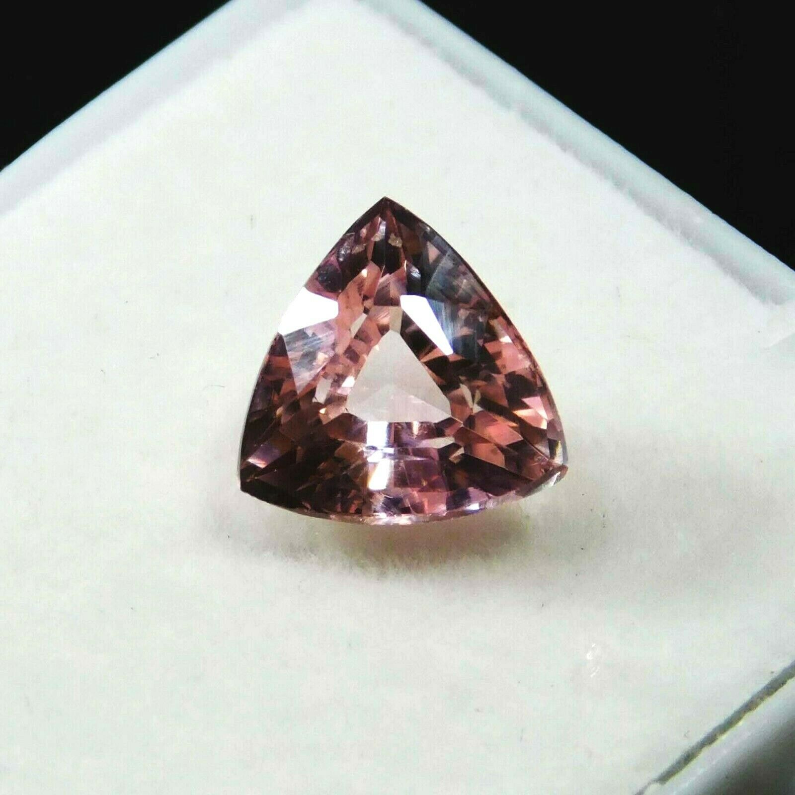 Natural Padparadscha Sapphire 7 Carat Trillion Cut CERTIFIED Loose Gemstone