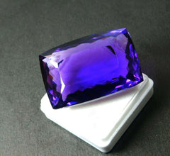 Natural Amethyst Gemstone CERTIFIED 82 Ct Purple Huge Cushion Cut