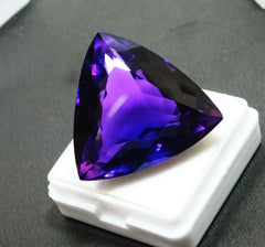 CERTIFIED Purple Natural Amethyst 49.00 Ct Loose Gemstone Trillion Cut Huge Size