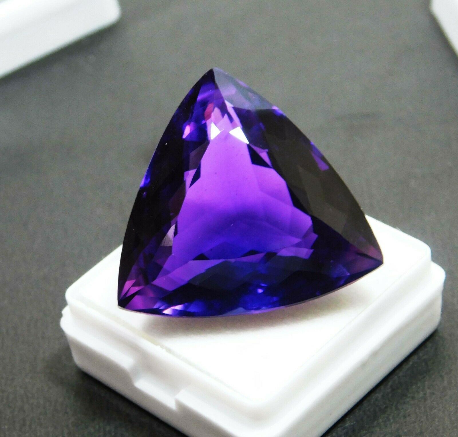 CERTIFIED Purple Natural Amethyst 49.00 Ct Loose Gemstone Trillion Cut Huge Size