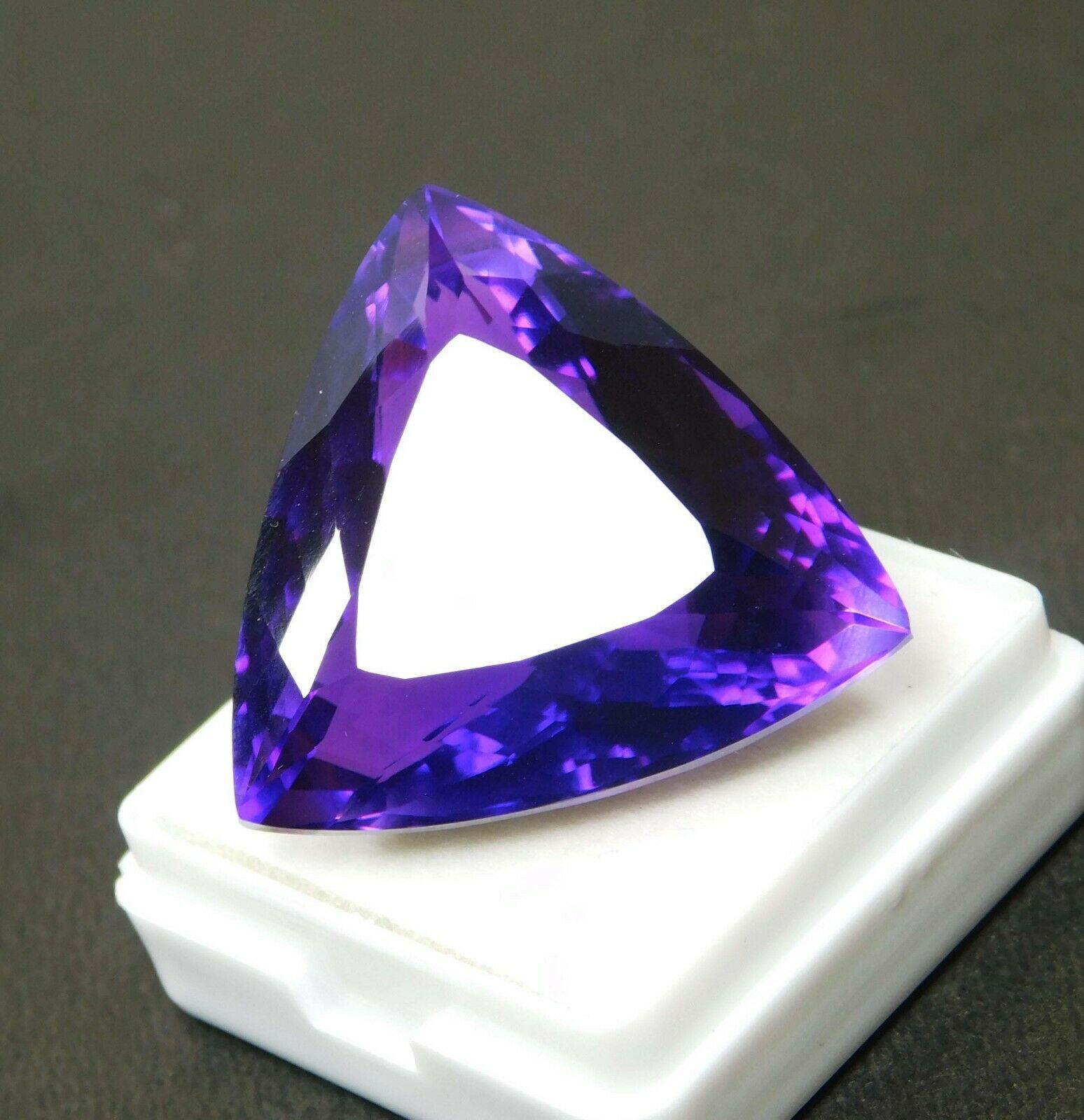 CERTIFIED Purple Natural Amethyst 49.00 Ct Loose Gemstone Trillion Cut Huge Size