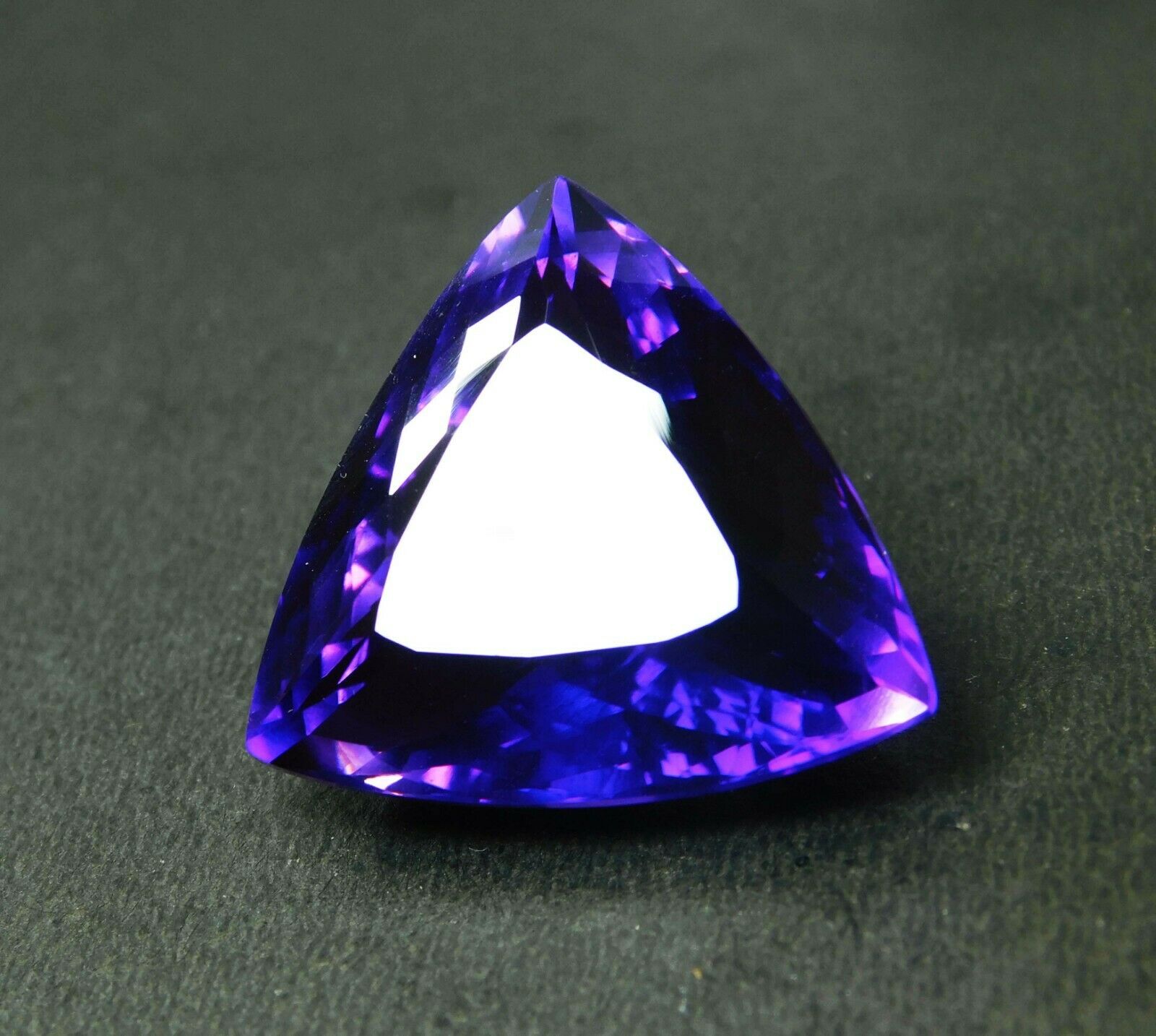 Purple Huge Natural Amethyst 52 Ct Gemstone CERTIFIED Trillion Cut Pendant Size