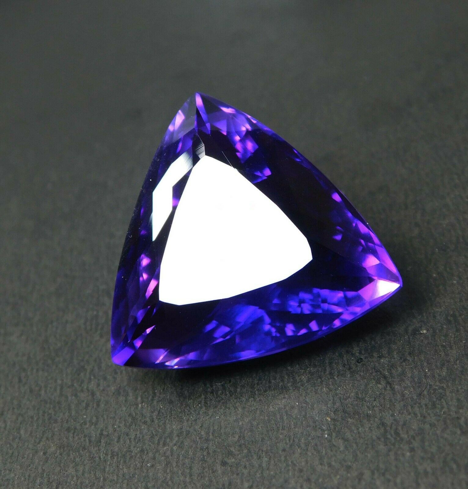 Purple Huge Natural Amethyst 52 Ct Gemstone CERTIFIED Trillion Cut Pendant Size