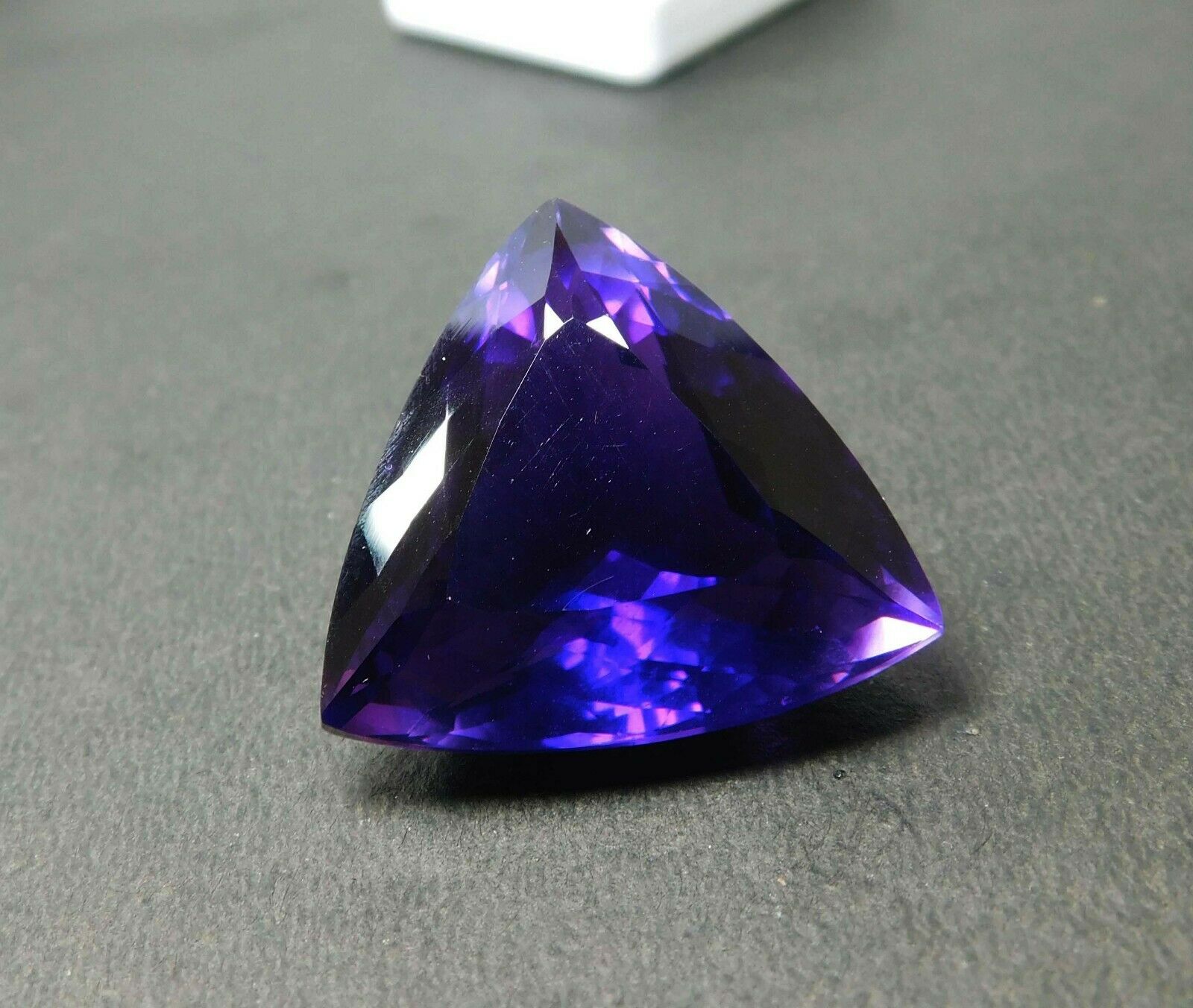 Purple Huge Natural Amethyst 52 Ct Gemstone CERTIFIED Trillion Cut Pendant Size