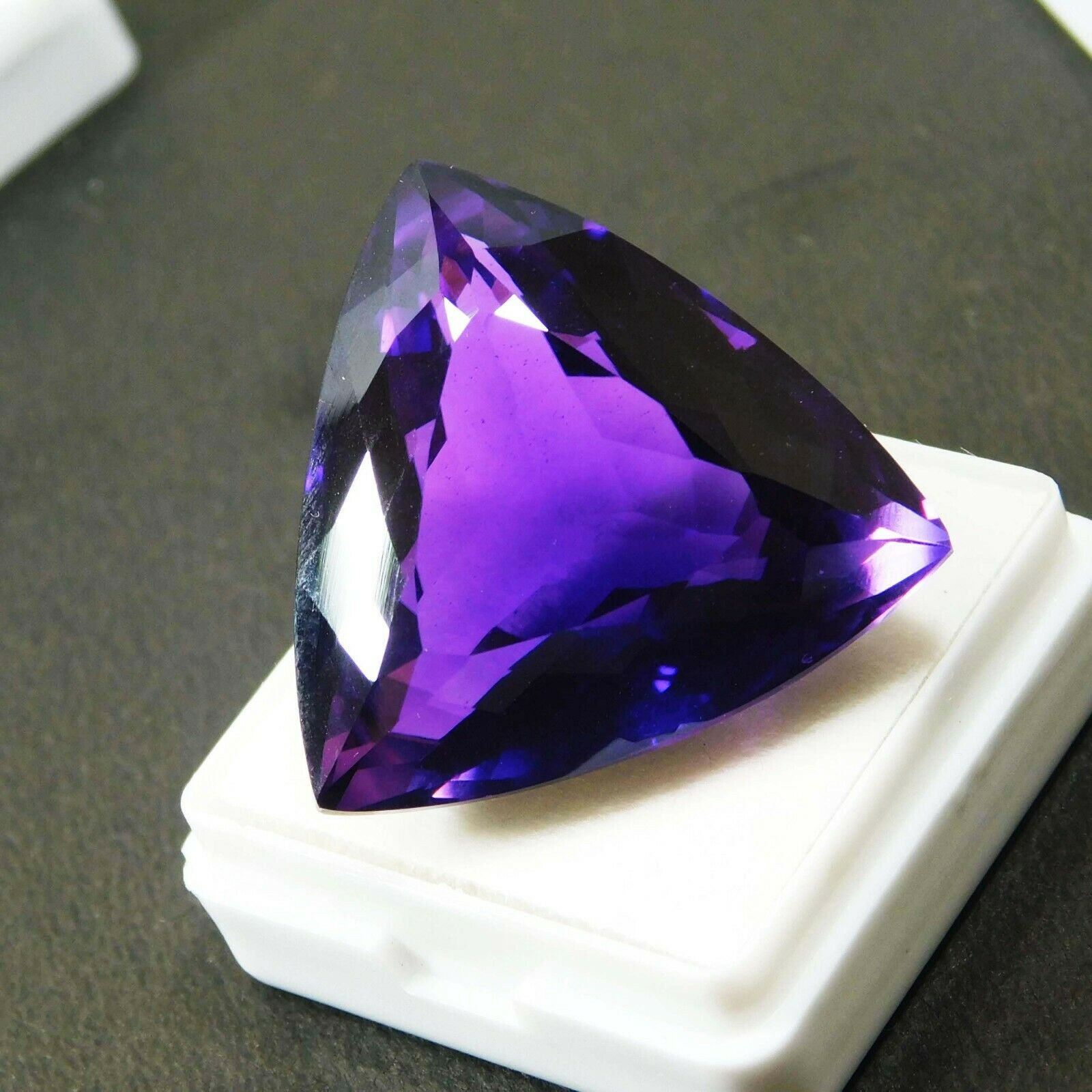 CERTIFIED Trillion Cut Huge Size 55 Ct Natural Amethyst Purple Loose Gemstone