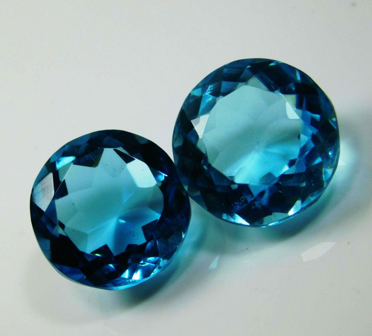 Ocean Blue Aquamarine CERTIFIED 18.10 Ct Natural Loose Gemstone Round Cut Pair