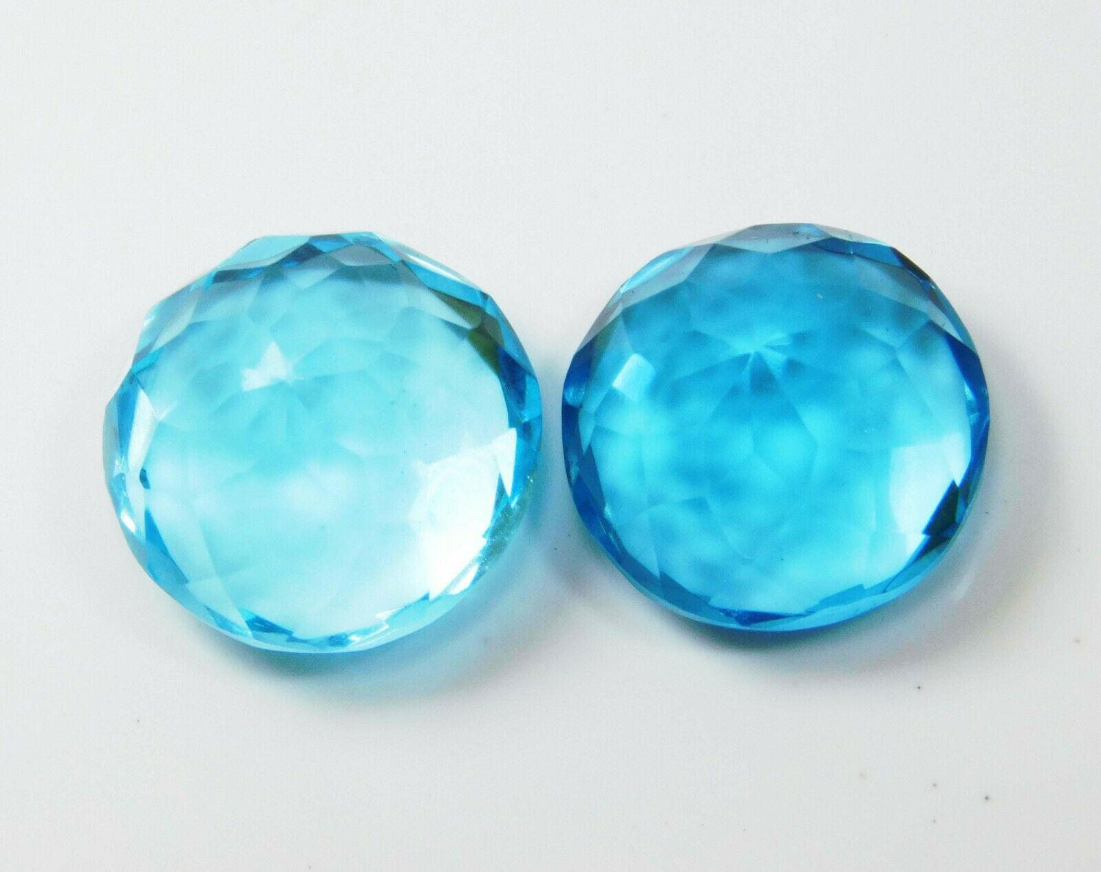 Ocean Blue Aquamarine CERTIFIED 18.10 Ct Natural Loose Gemstone Round Cut Pair