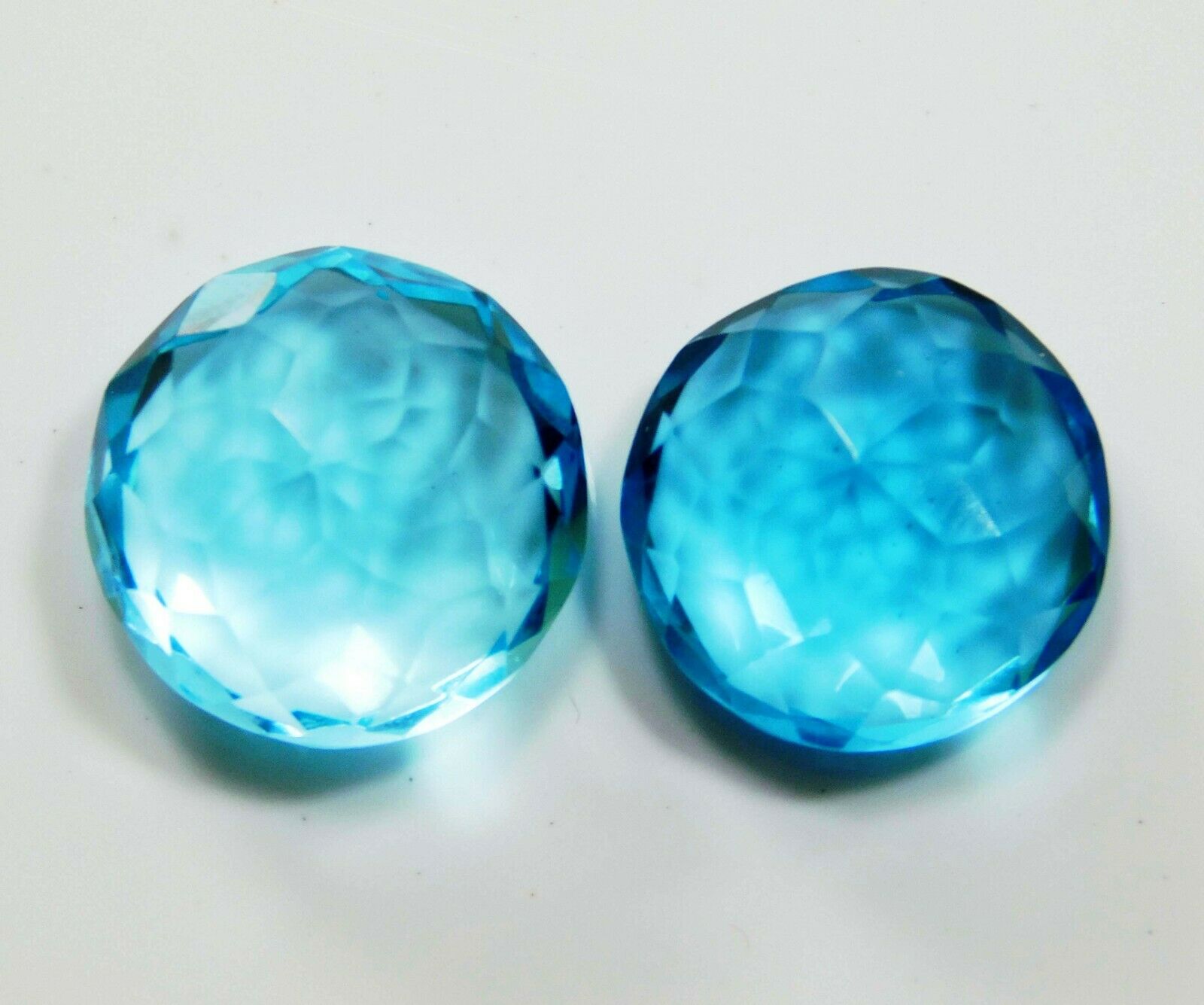 Ocean Blue Aquamarine CERTIFIED 18.10 Ct Natural Loose Gemstone Round Cut Pair