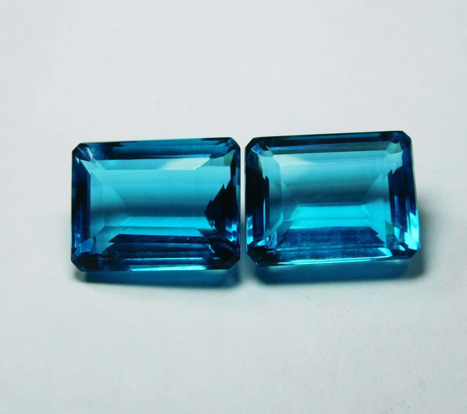 Emerald Cut CERTIFIED 78 Ct Pair Loose Gemstone Loose Rare Aquamarine Ocean Blue